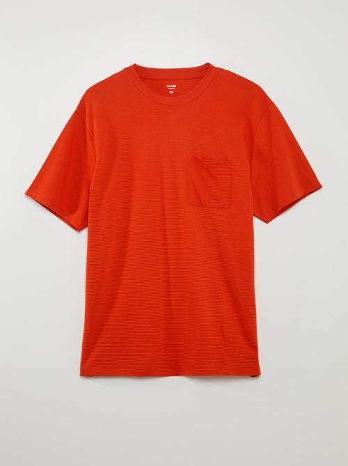 Effen T-shirt met textuur - Kiabi