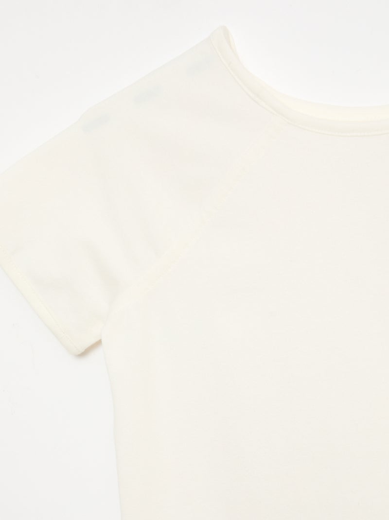 Effen T-shirt van jersey - Gemakkelijk aan te trekken collectie Wit - Kiabi