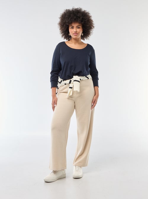 Effen T-shirt van jersey met lange mouw - Kiabi