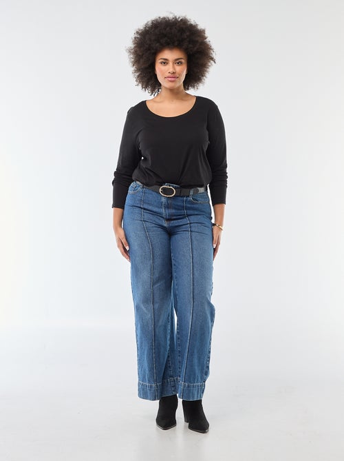 Effen T-shirt van jersey met lange mouw - Kiabi Effen T-shirt van jersey met lange mouw - Kiabi