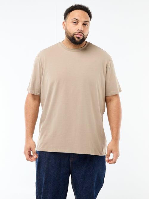 Effen T-shirt van jersey met ronde hals voor heren - Kiabi Effen T-shirt van jersey met ronde hals voor heren - Kiabi