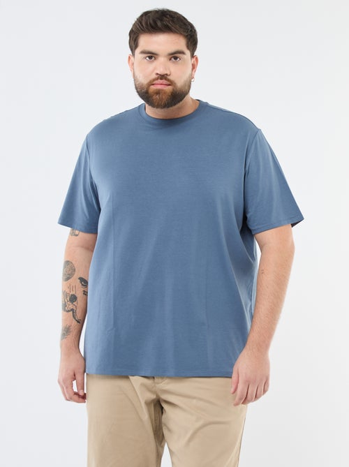 Effen T-shirt van jersey met ronde hals voor heren - Kiabi