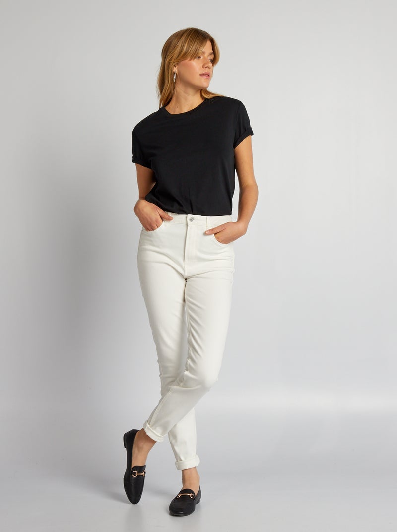 Effen T-shirt van jersey zwart - Kiabi