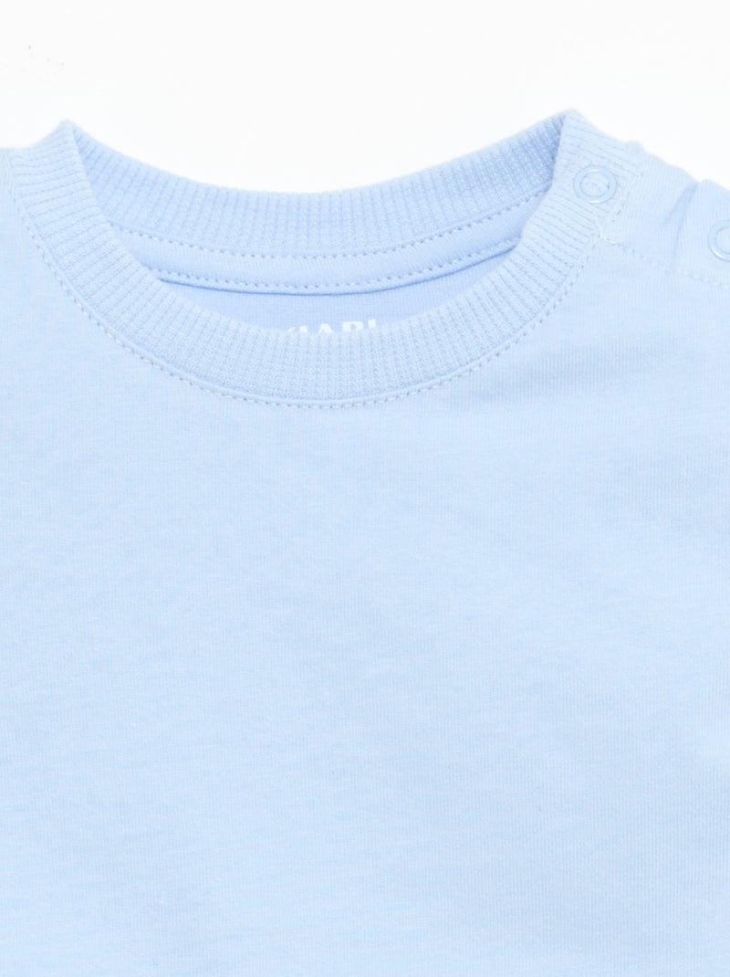 Effen T-shirt van jerseytricot Blauw - Kiabi