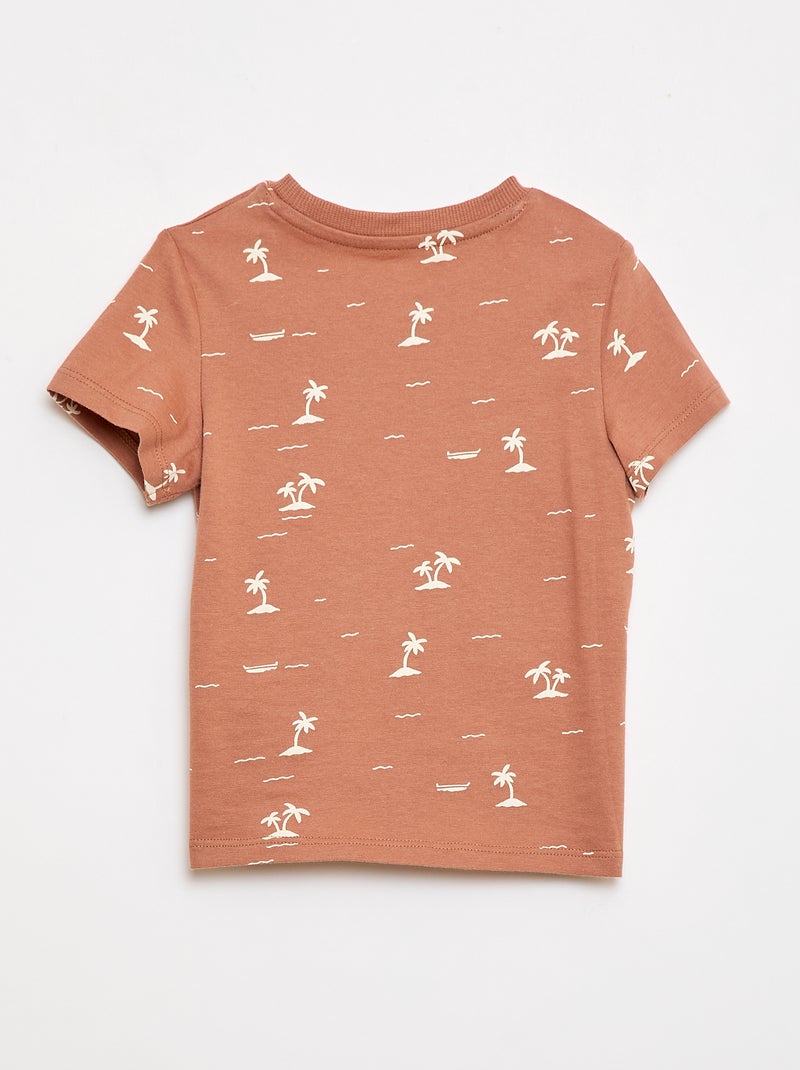Effen T-shirt van jerseytricot Bruin - Kiabi