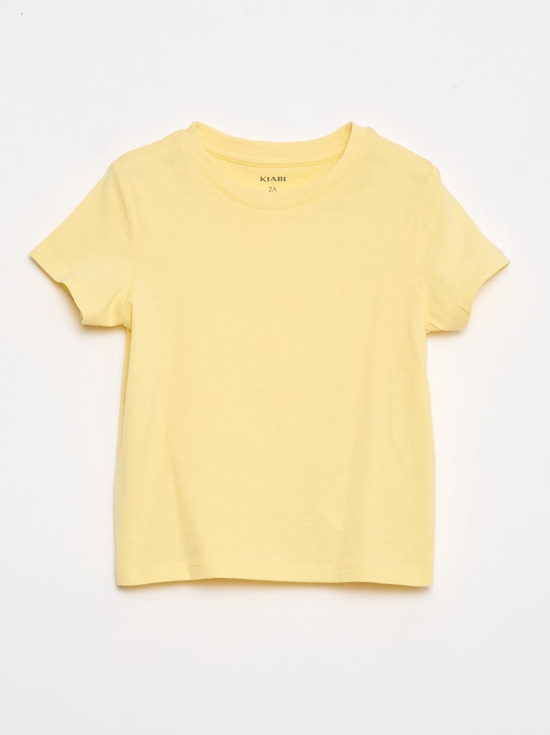Effen T-shirt van jerseytricot Geel - Kiabi
