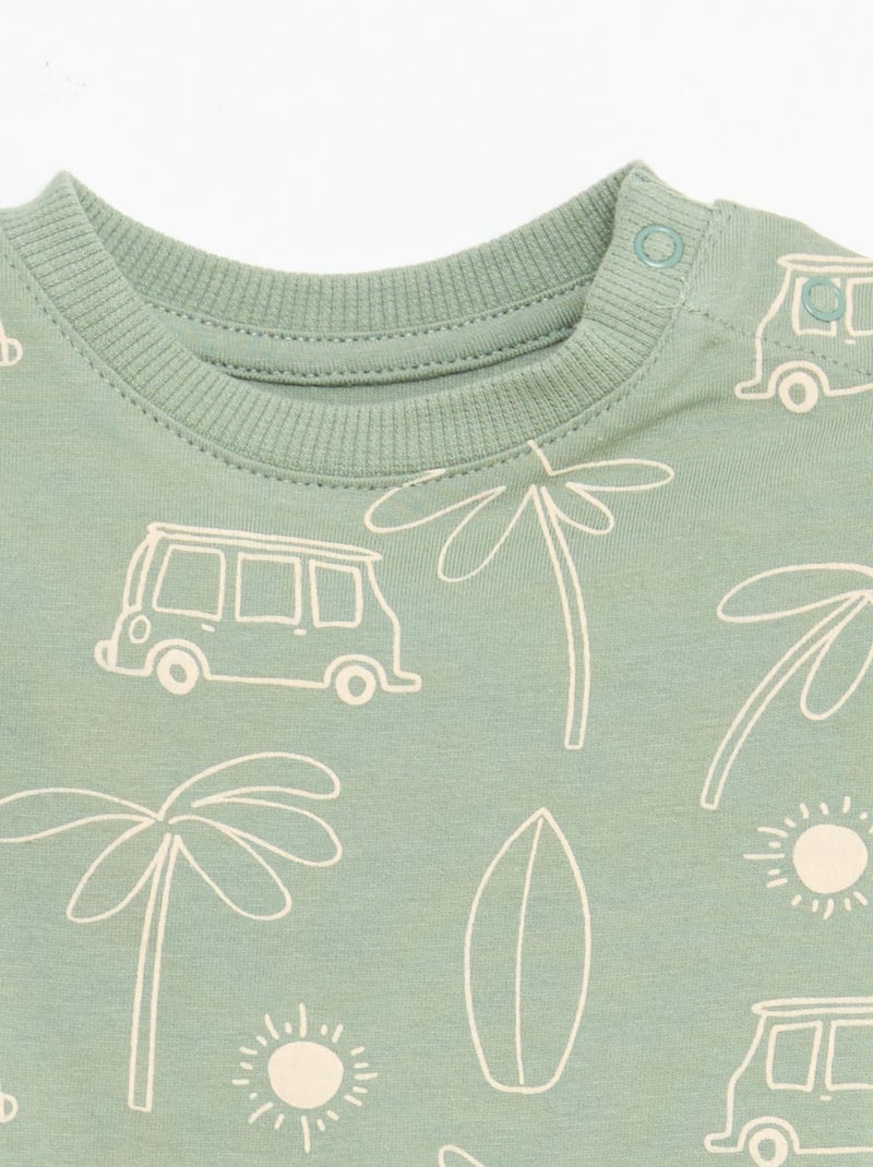 Effen T-shirt van jerseytricot Groen - Kiabi