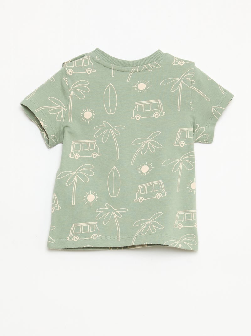 Effen T-shirt van jerseytricot Groen - Kiabi