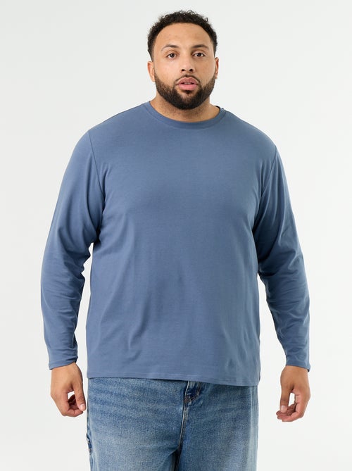 Effen T-shirt van jerseytricot met lange mouwen - Kiabi