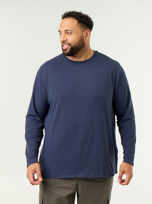 Effen T-shirt van jerseytricot met lange mouwen - Kiabi
