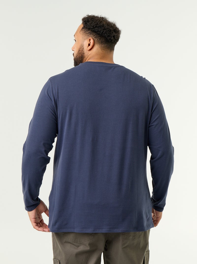 Effen T-shirt van jerseytricot met lange mouwen Blauw - Kiabi