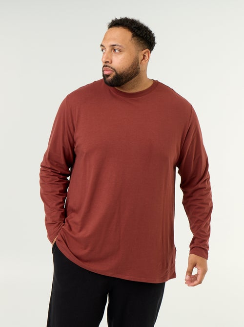 Effen T-shirt van jerseytricot met lange mouwen - Kiabi