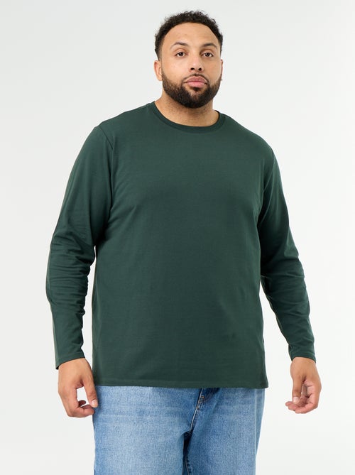 Effen T-shirt van jerseytricot met lange mouwen - Kiabi