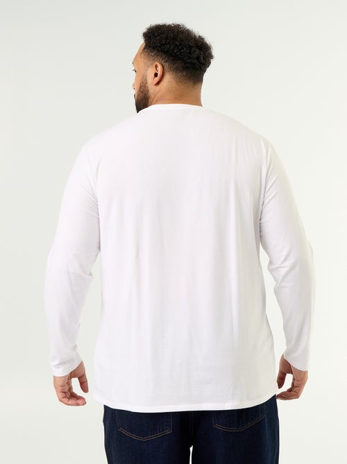Effen T-shirt van jerseytricot met lange mouwen - Kiabi