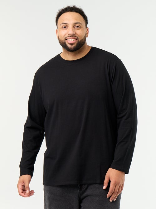 Effen T-shirt van jerseytricot met lange mouwen - Kiabi