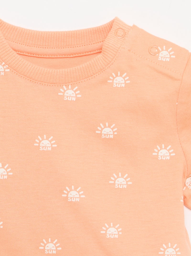 Effen T-shirt van jerseytricot Oranje - Kiabi