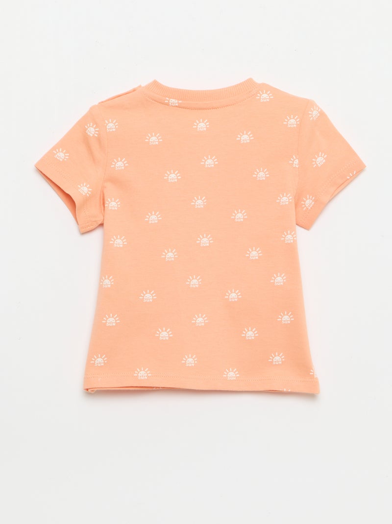 Effen T-shirt van jerseytricot Oranje - Kiabi