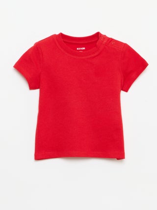 Effen T-shirt van jerseytricot