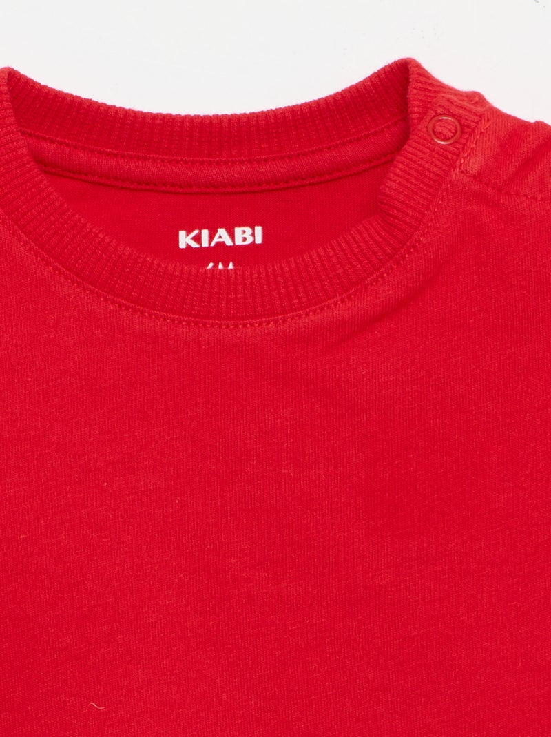 Effen T-shirt van jerseytricot Rood - Kiabi