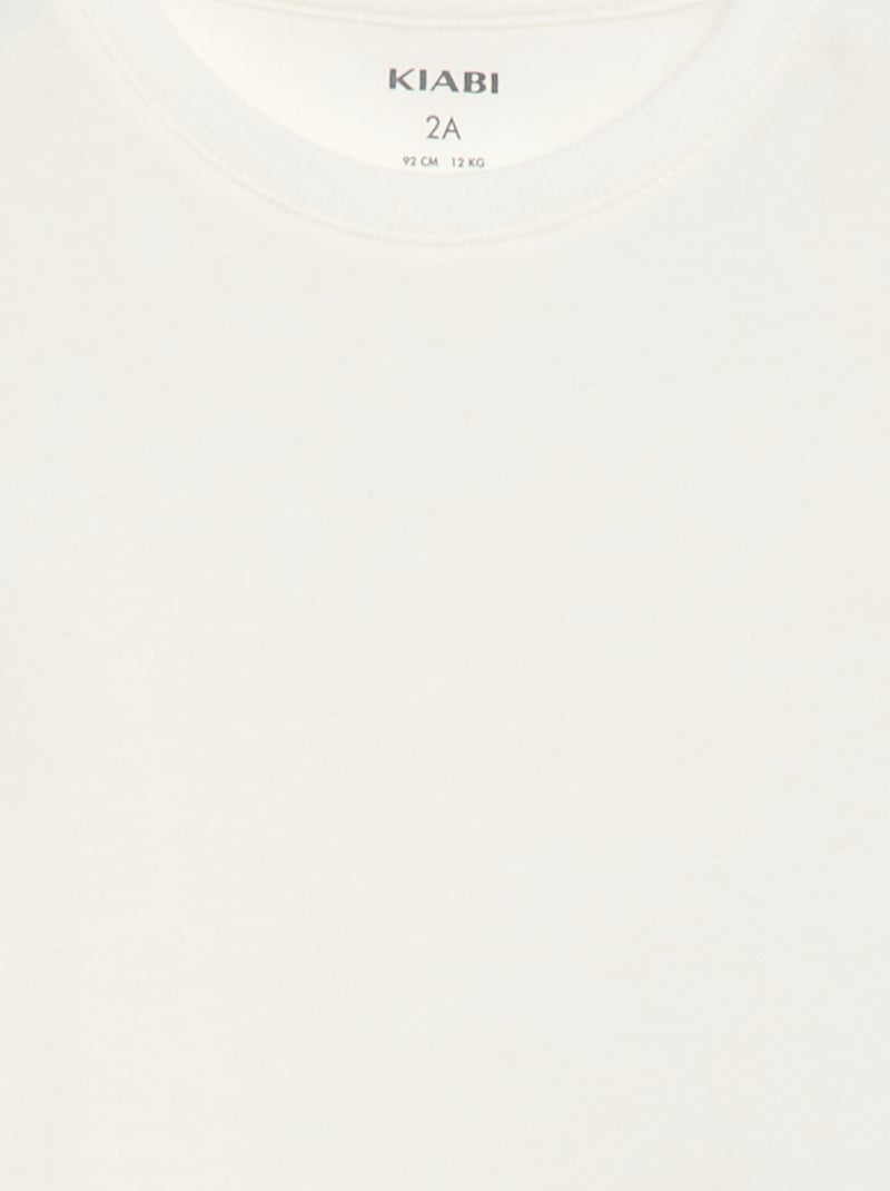Effen T-shirt van jerseytricot Wit - Kiabi