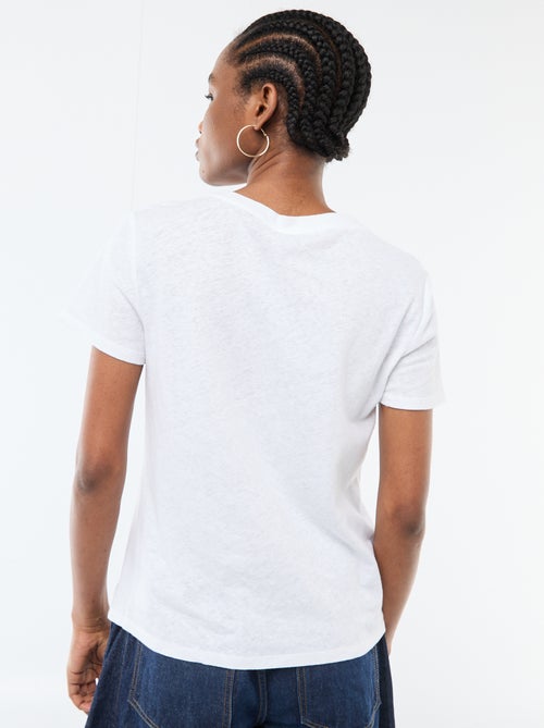 Effen T-shirt van linnenmix - Kiabi