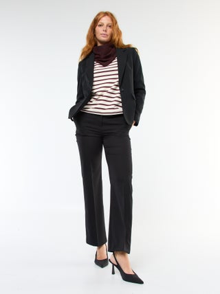 Effen tailored-fit broek met rechte pijpen