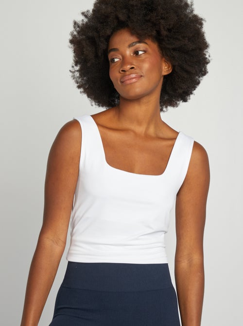 Effen tanktop voor dames met brede bandjes - Kiabi Effen tanktop voor dames met brede bandjes - Kiabi