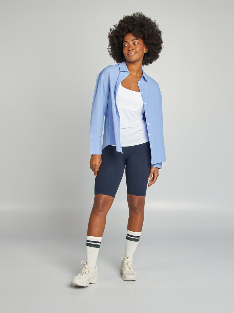 Effen tanktop voor dames met brede bandjes wit - Kiabi