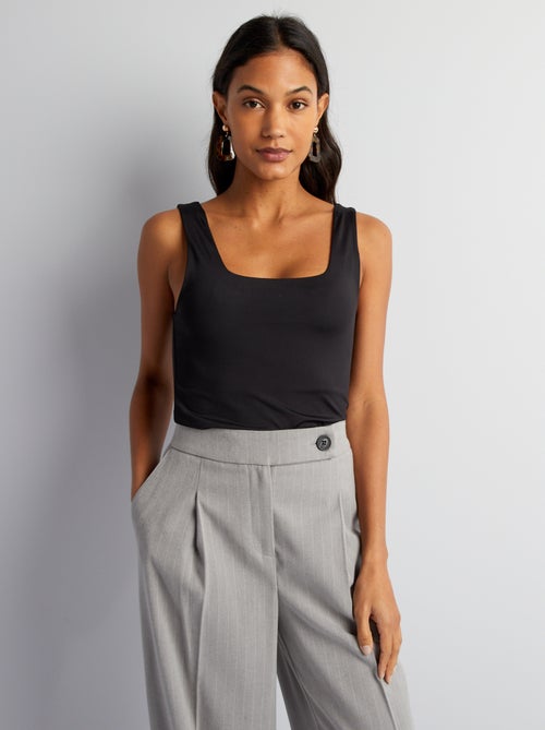 Effen tanktop voor dames met brede bandjes - Kiabi