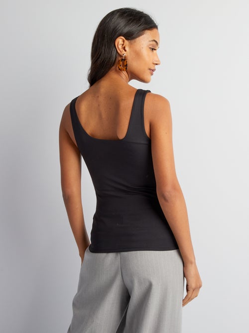 Effen tanktop voor dames met brede bandjes - Kiabi