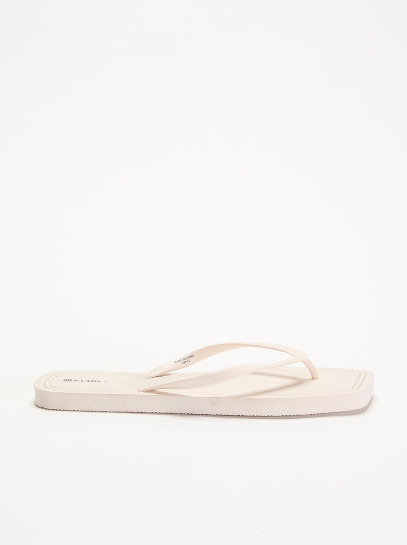 Effen teenslippers Biege - Kiabi