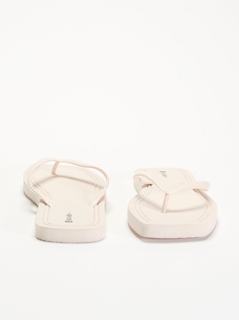 Effen teenslippers Biege - Kiabi