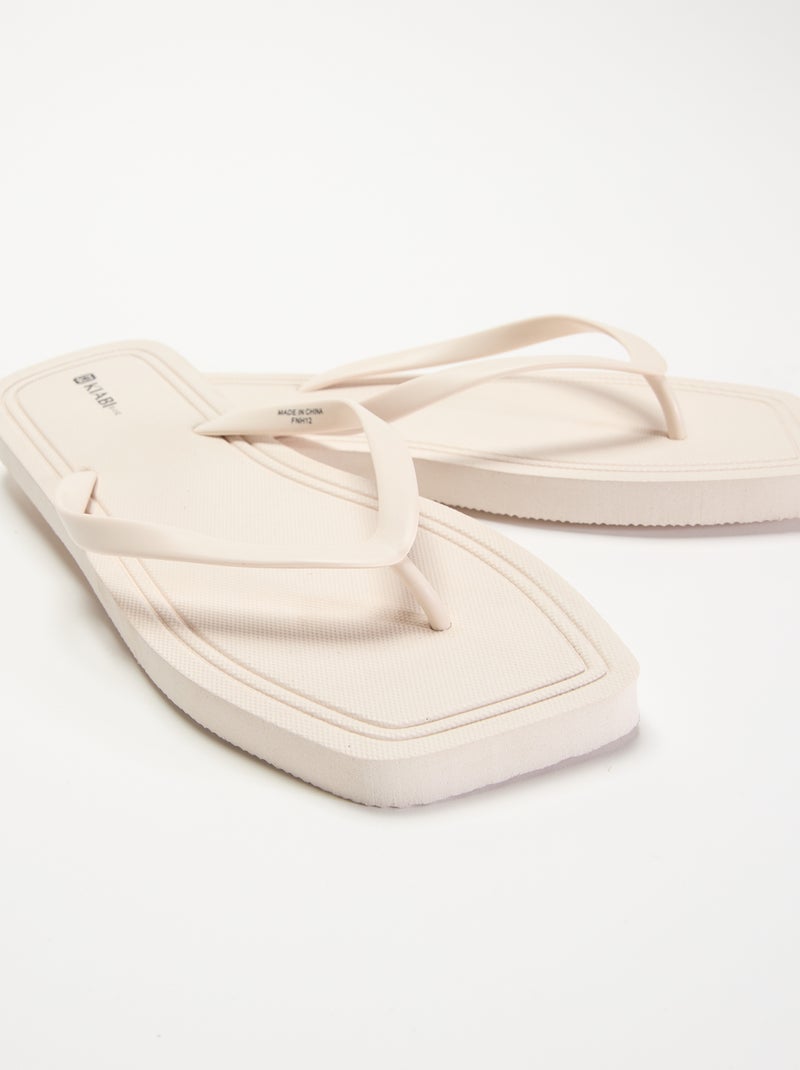 Effen teenslippers Biege - Kiabi
