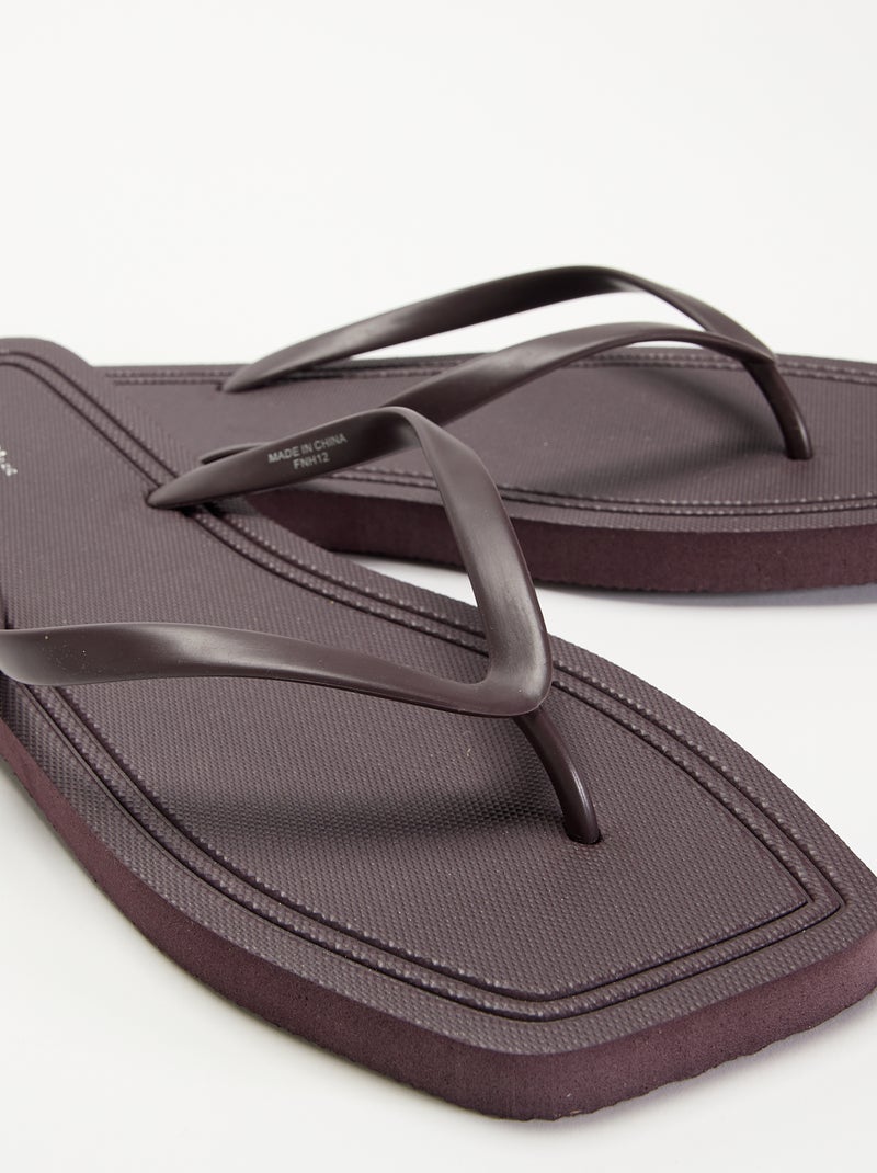 Effen teenslippers Paars - Kiabi