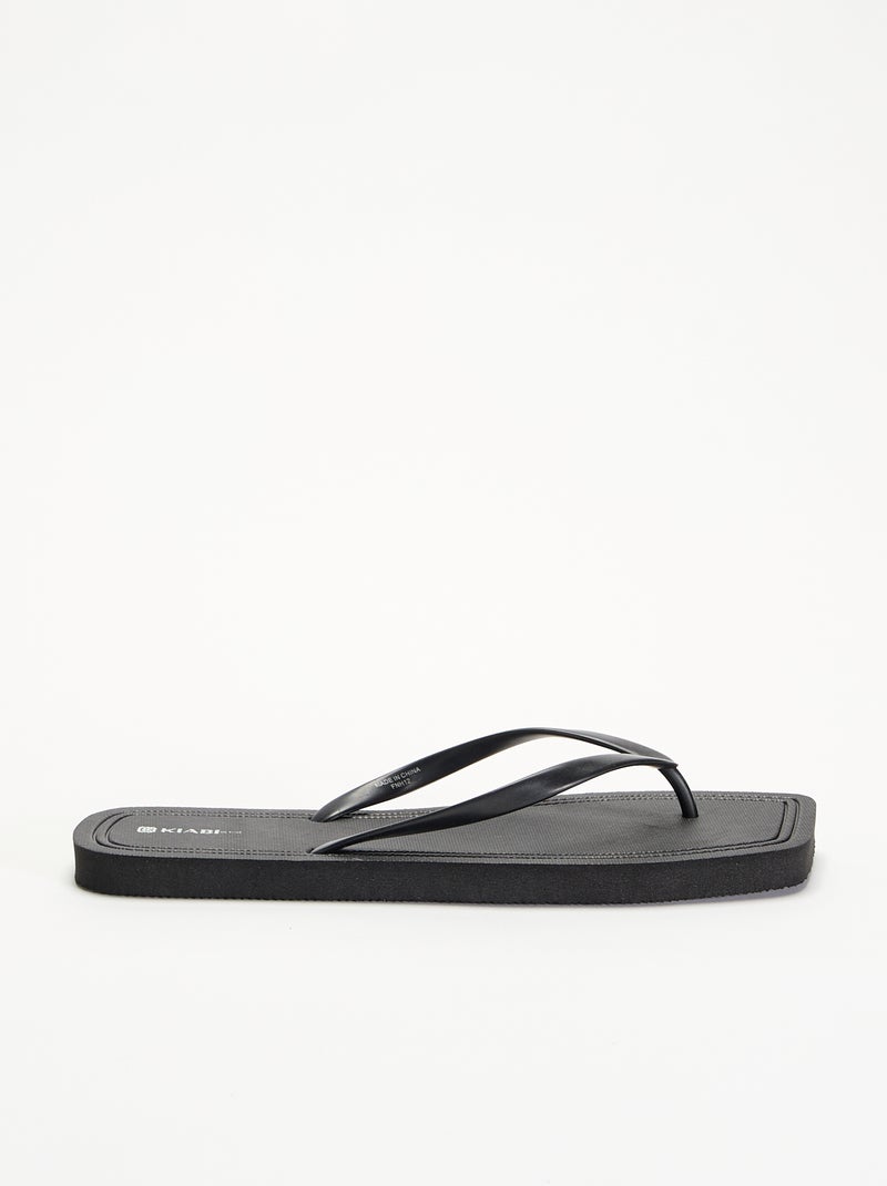 Effen teenslippers Zwart - Kiabi
