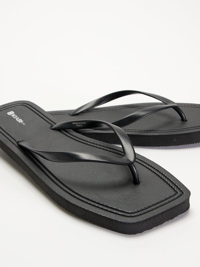 Effen teenslippers Zwart - Kiabi