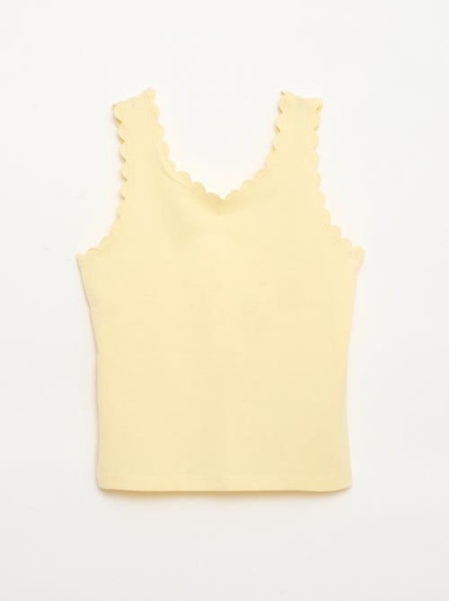 Effen top met golvende randen - Kiabi