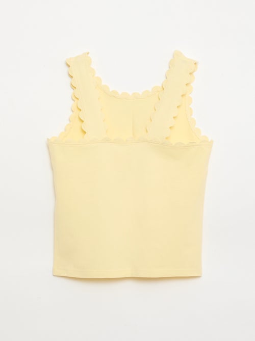 Effen top met golvende randen - Kiabi