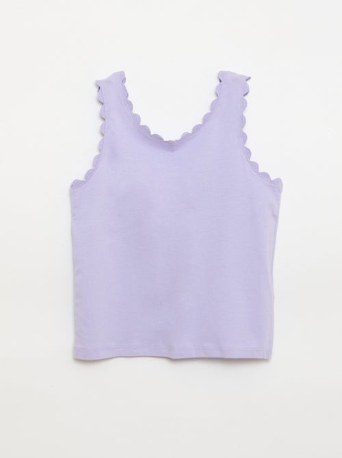 Effen top met golvende randen - Kiabi