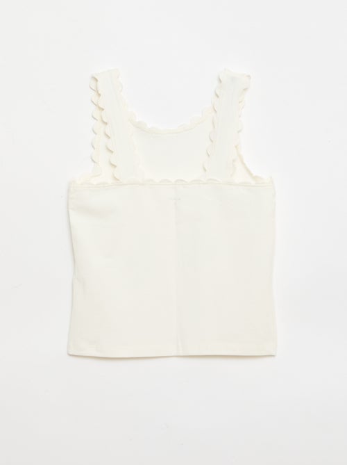 Effen top met golvende randen - Kiabi