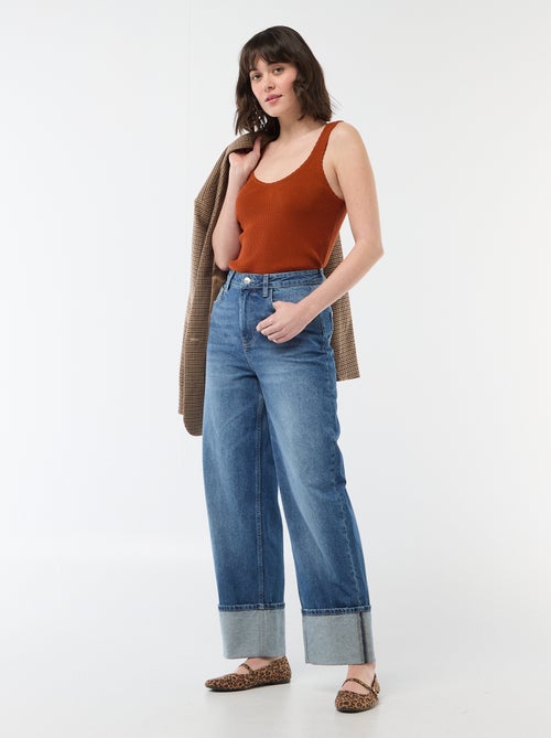 Effen top van ribstof - Kiabi