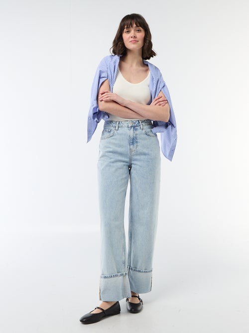 Effen top van ribstof - Kiabi