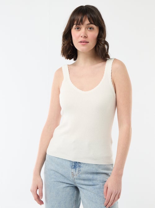 Effen top van ribstof - Kiabi