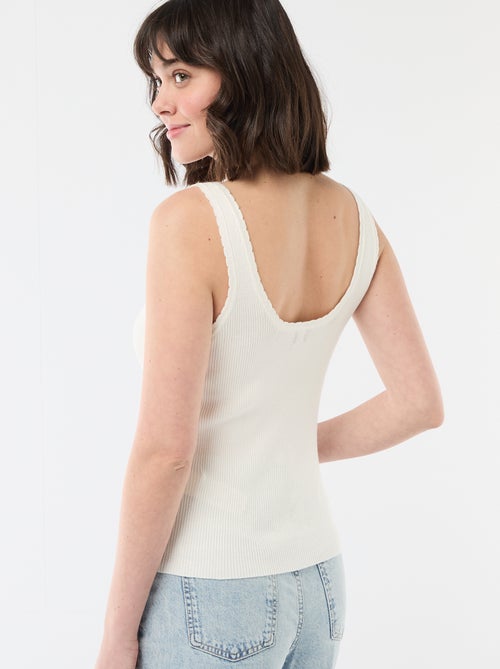 Effen top van ribstof - Kiabi