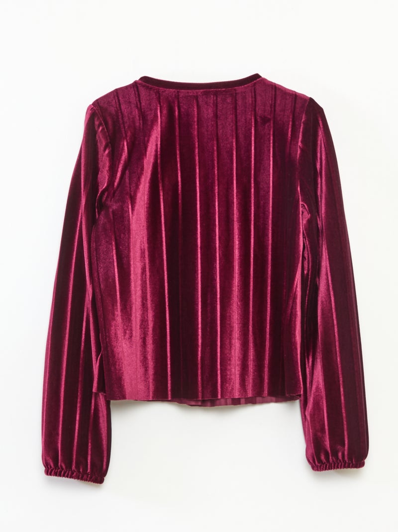Effen top van stevige, zachte ribjersey met strik Rood - Kiabi