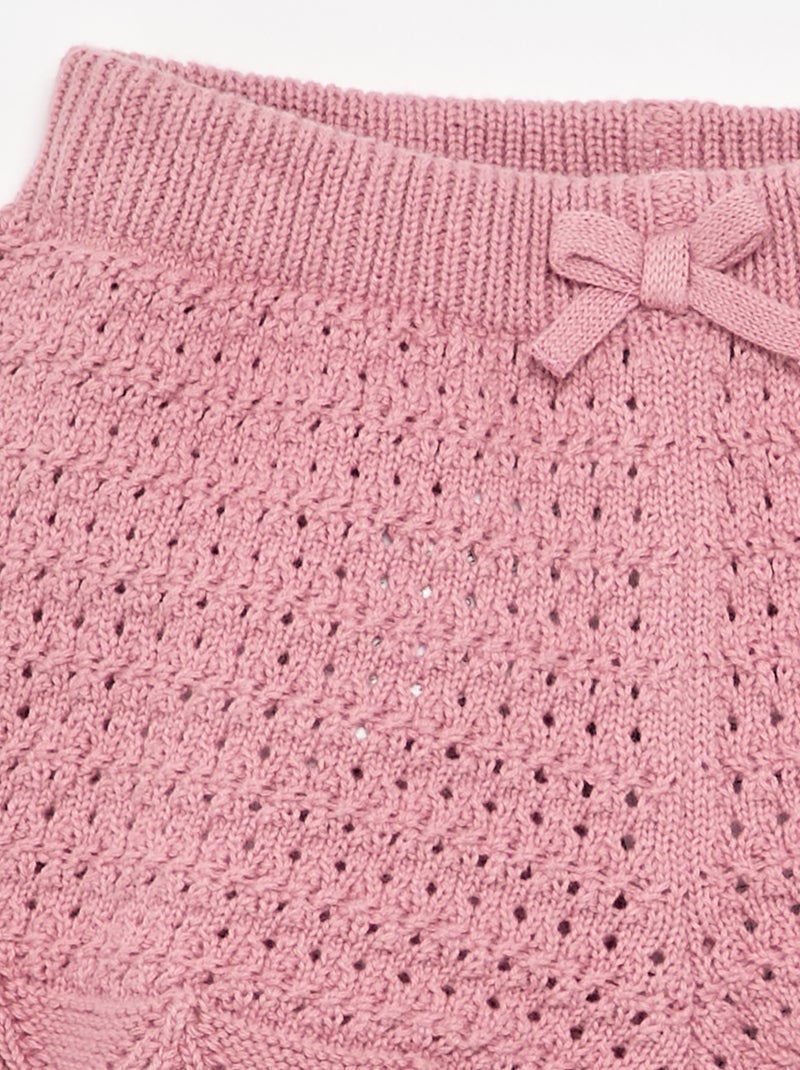 Effen tricot short Rose - Kiabi