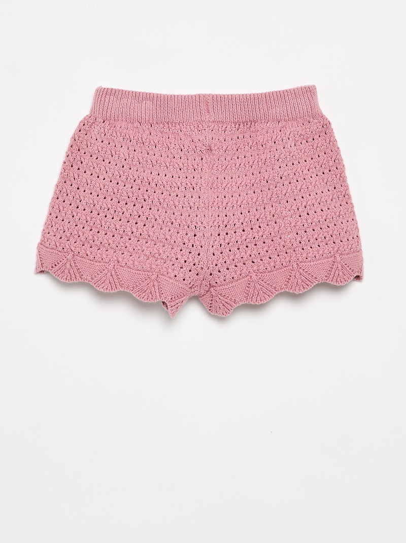 Effen tricot short Rose - Kiabi