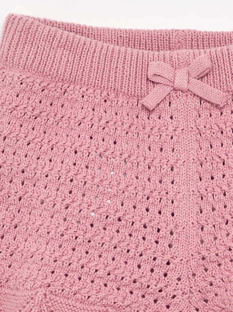 Effen tricot short Rose - Kiabi