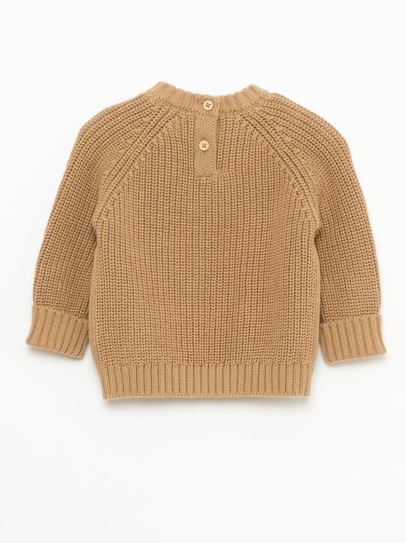 Effen tricot trui Biege - Kiabi