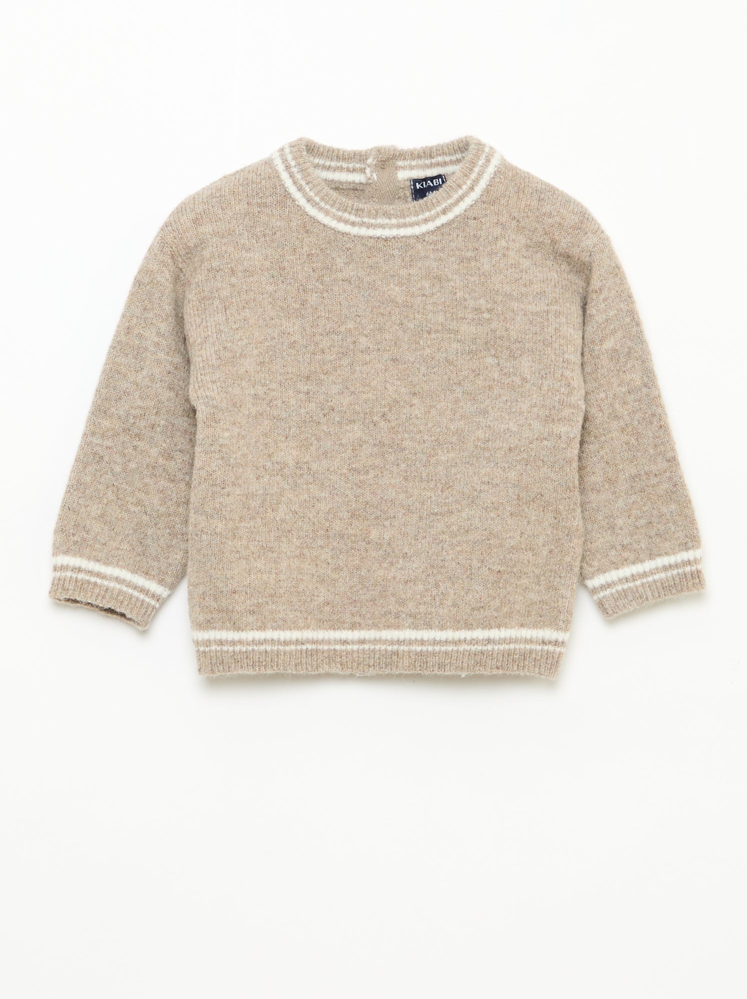 Effen trui met contrasterende boorden